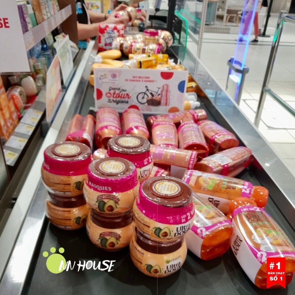 Ủ tóc phục hồi Garnier ultra doux 300ml, kem ủ tóc bơ, mặt nạ tóc,ủ bơ dưỡng tóc suôn mượt, phục hồi tóc hư tổn NN HOUSE