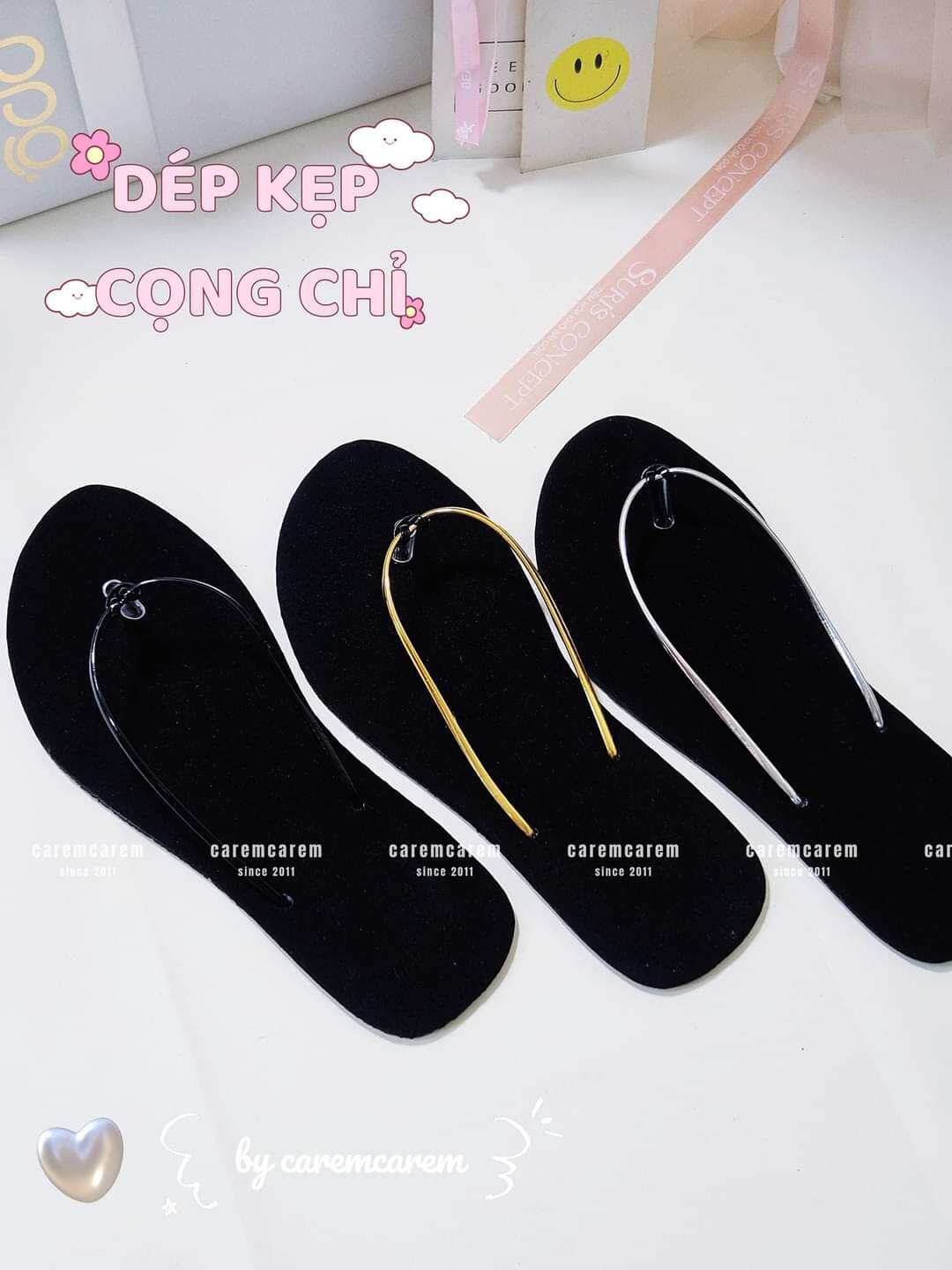 (RA MẮT BẢN XỊN) Dép kẹp cọng chỉ quai mảnh hàng đẹp since 2011 by caremcarem