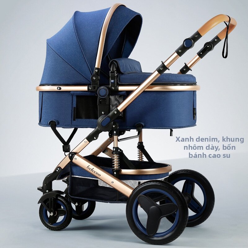 High View Bidirectional Folding Lightweight and Portable Independent Shock Absorption Baby Stroller - 7