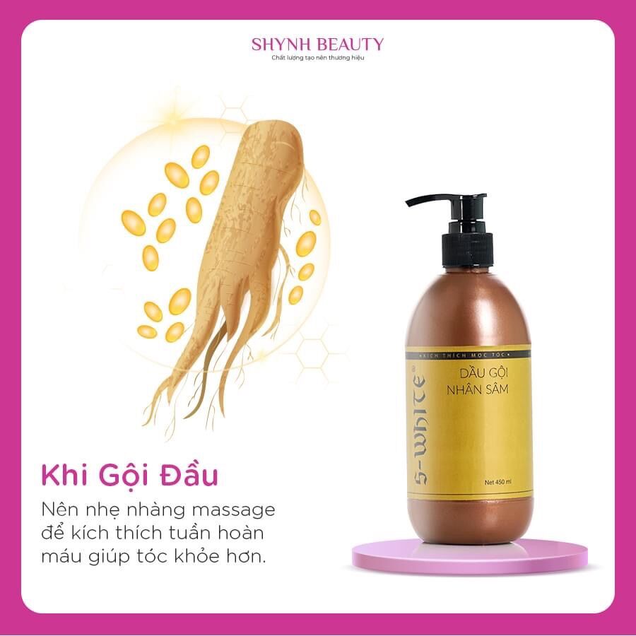 Combo dầu gội & ủ tóc nhân sâm đào Swhite mới