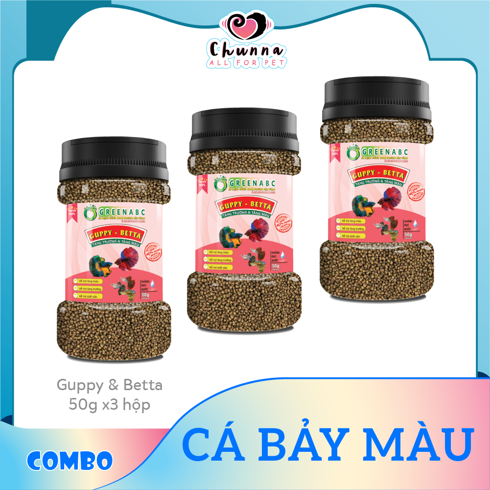 Thức ăn Cá 7 MÀU - Guppy hộp 50g