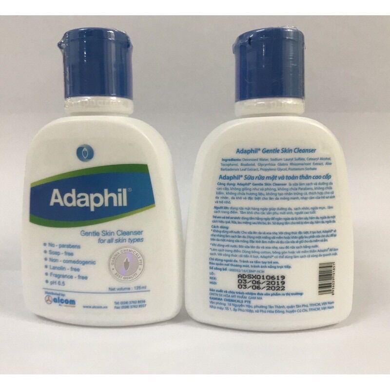 Sữa rửa mặt dịu nhẹ Adaphil - Chai 125ml