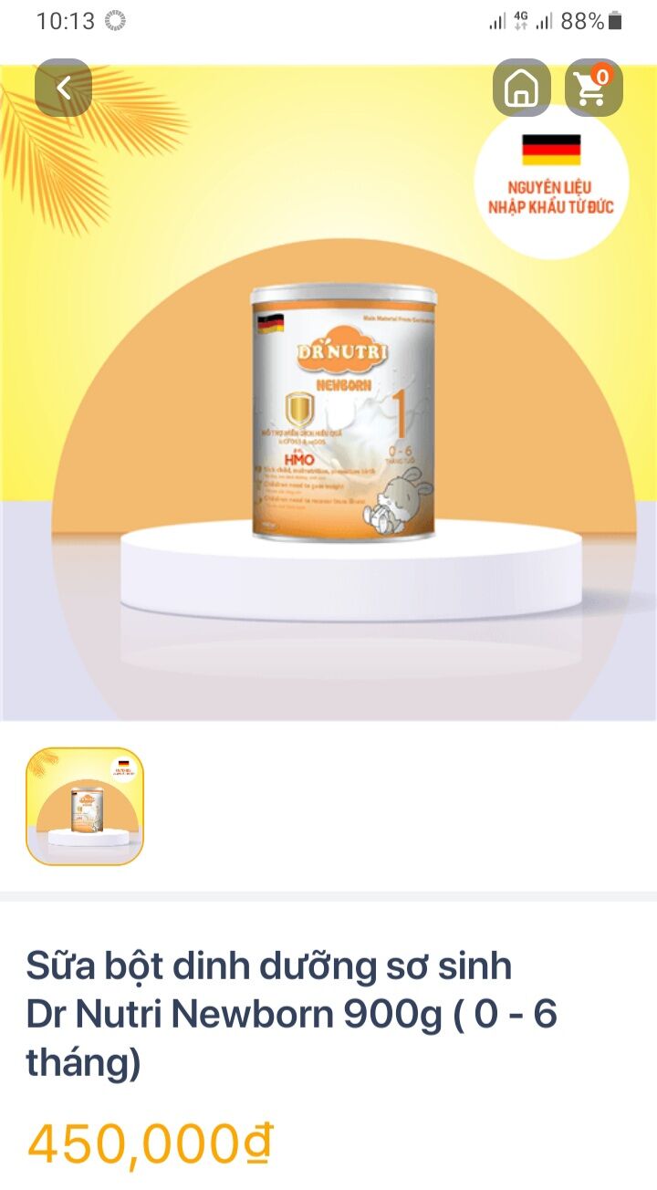 sữa bột dinh dưỡng sơ sing Dr NuTri Newborn 900g (0-6 tháng)