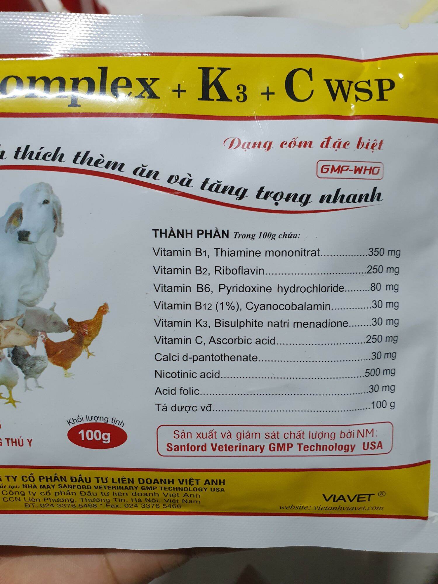 BCOMPLEX K3 C 100G KÍCH THÍCH THÈM ĂN, TĂNG TRỌNG TRANH