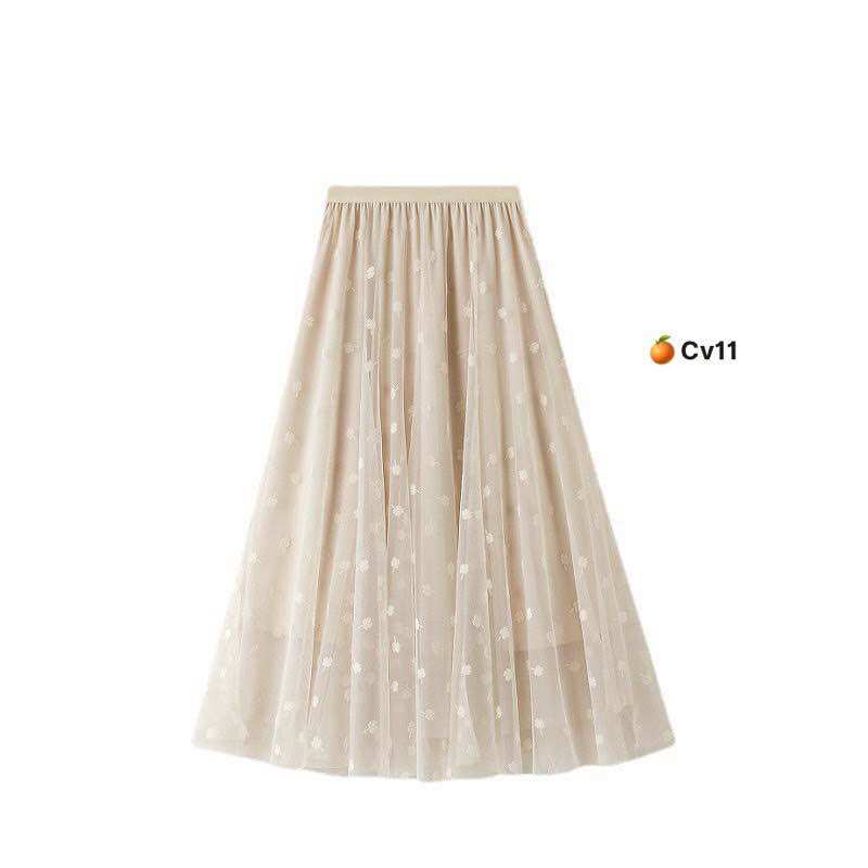 CHÂN VÁY LƯỚI BI DÀI CV11