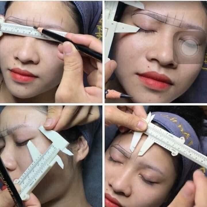 Thước nhựa đo cung chân mày chuẩn tỉ lệ