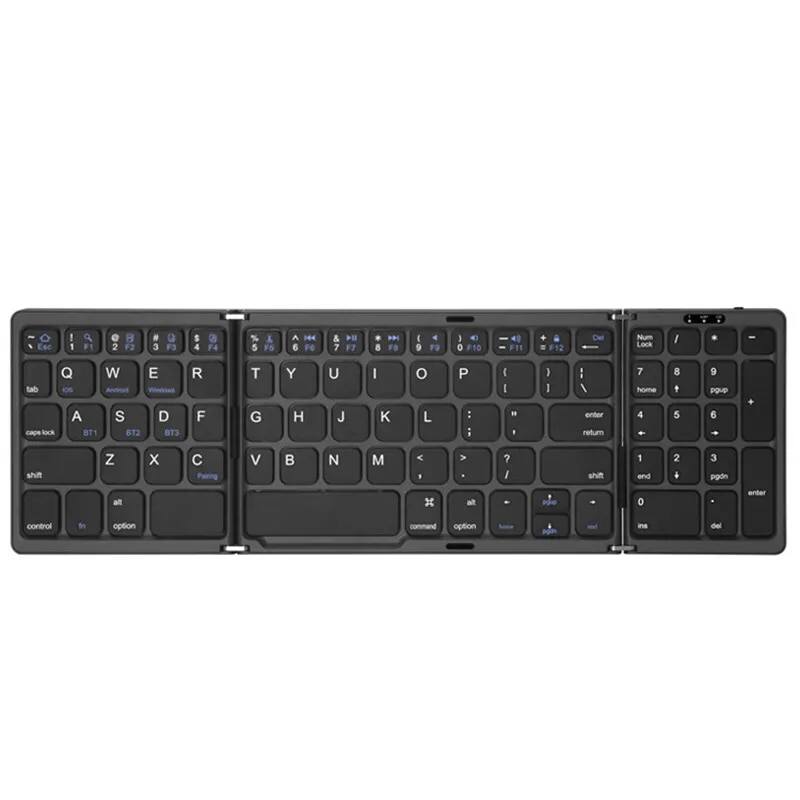 Bàn phím gấp di động mini không dây bt bàn phím số tiện dụng cho mac windows laptop máy tính bảng nhựa abs 68 phím hoạt động tiêu chuẩn
