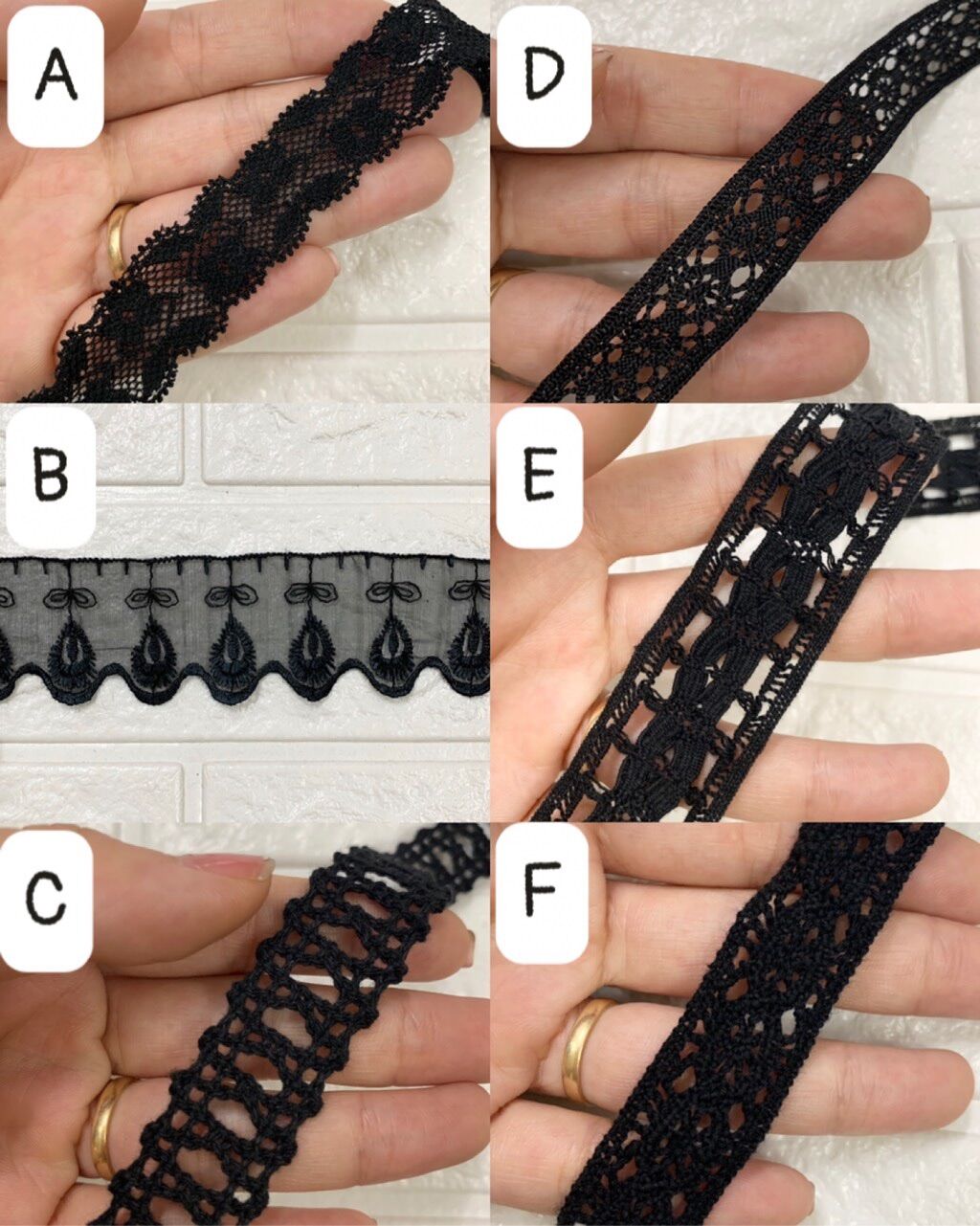 Ren viền trang trí, ren thun, ren chỉ cotton, ren chỉ bóng thêu trang trí quần áo đồ handmade