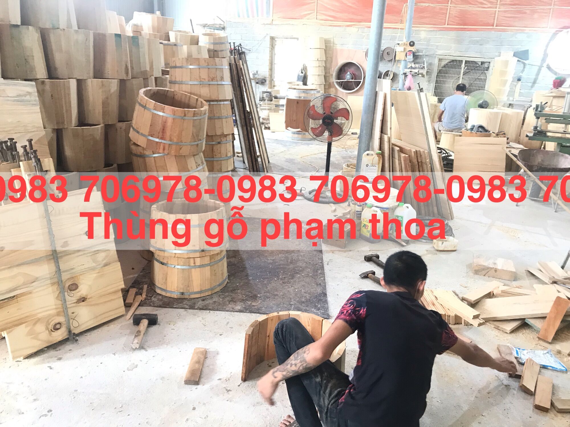 Thùng gỗ đựng gạo phong thuỷ