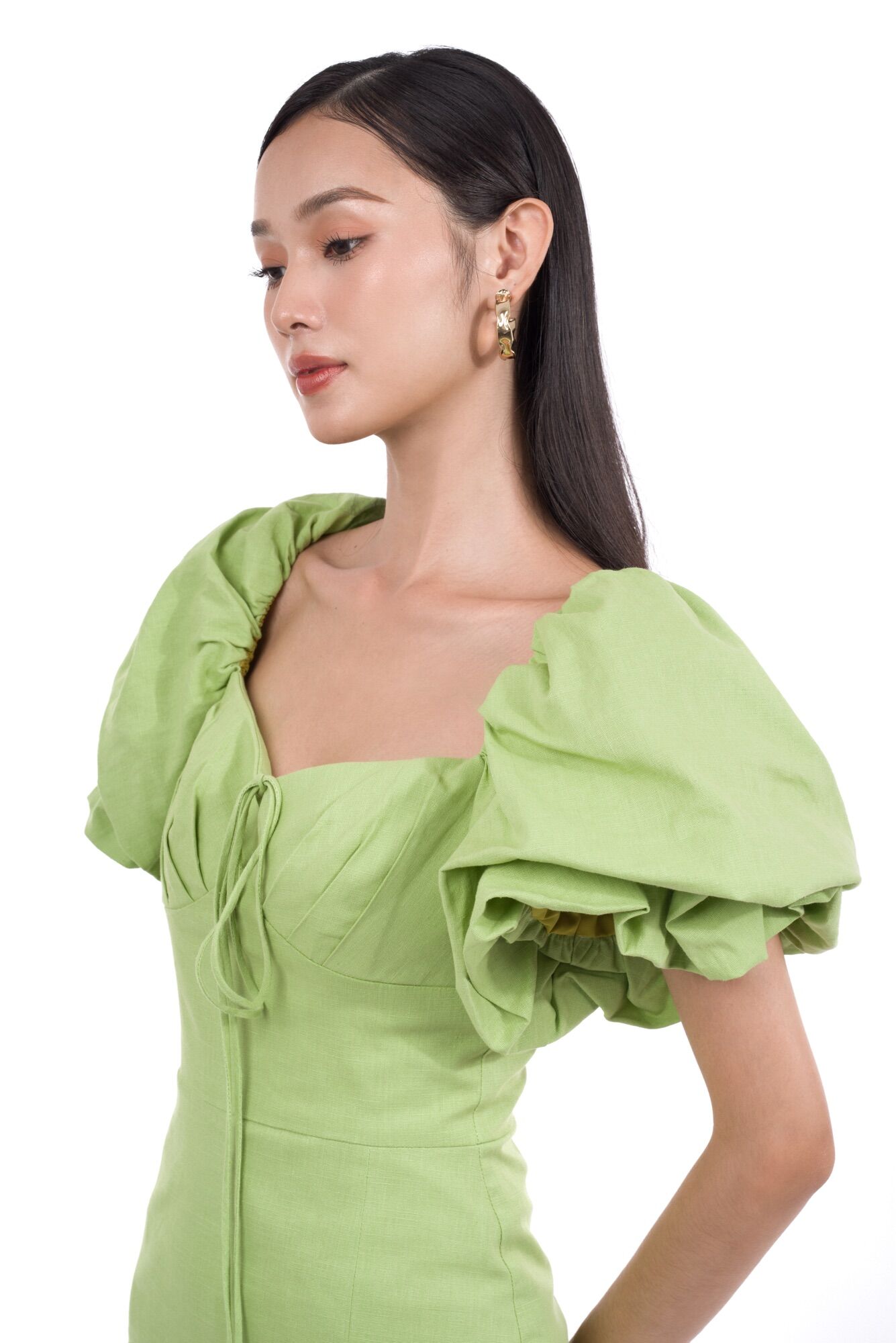 KAIA | Đầm Linen xẻ tà - Marella Side Split Dress