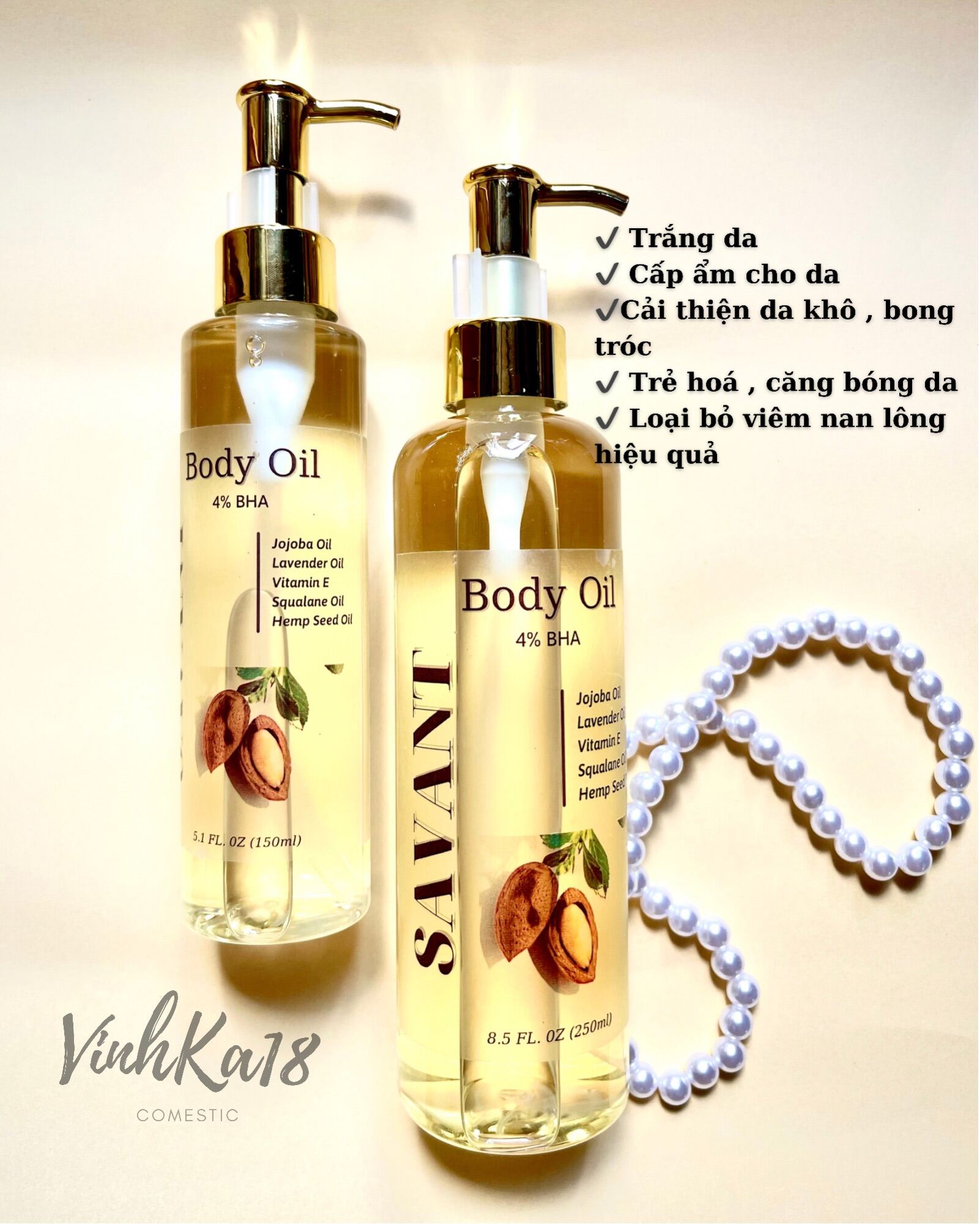 [Body Oil] Dầu Dưỡng Trắng Da 4% Bha Savant - Vinhka18