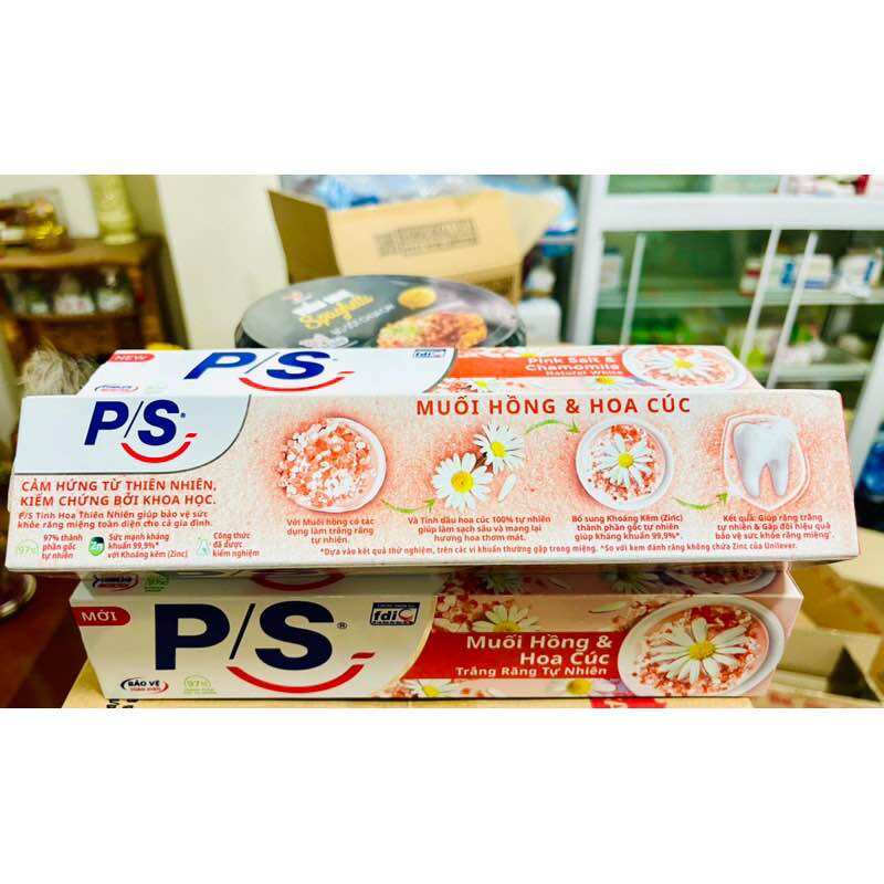 Kem đánh răng PS Muối Hồng và Hoa Cúc 180g