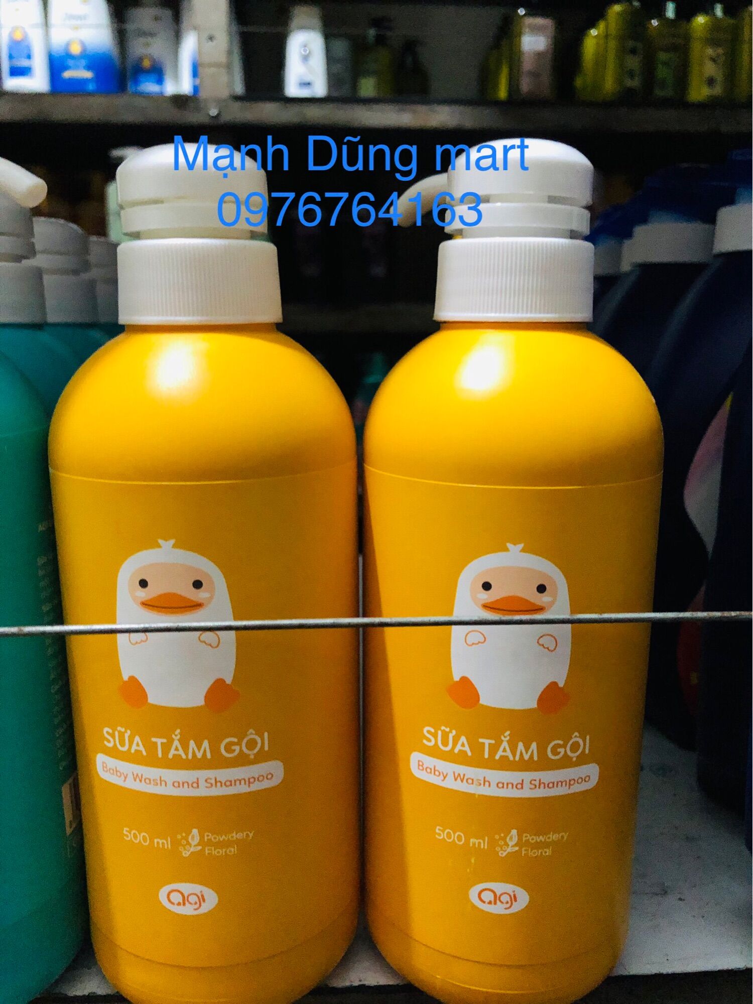 Agi sữa tắm gội toàn thân thiên nhiên cho bé hương phấn thơm 500ml