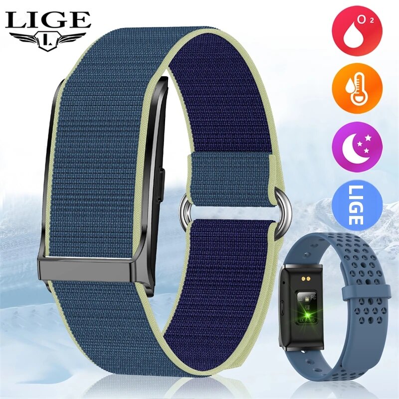 LIGE | Vòng Đeo Tay Thông Minh Theo Dõi Sức Khỏe Dành Cho Nam Nữ, Đo Nhịp Tim, Huyết Áp, Đếm Bước Chân, Nhắc Nhở Cuộc Gọi, Đồng Hồ Thông Minh Thể Thao, Kèm Chức Năng Theo Dõi Giấc Ngủ