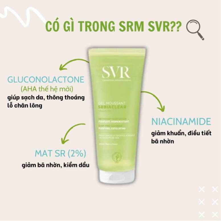 SVR Gel rửa mặt dành cho da dầu Sebiaclear Moussant 55ml