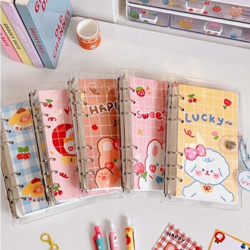 Sổ còng bìa cute khổ giấy A6 + 100 trang kẻ ngang,caro