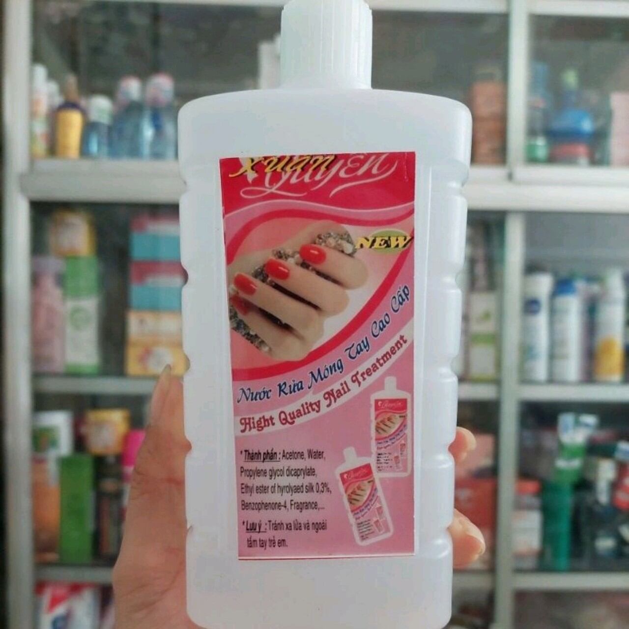 Nước rửa móng tay xuân nguyên 500ml, rửa sạch nước sơn nhanh