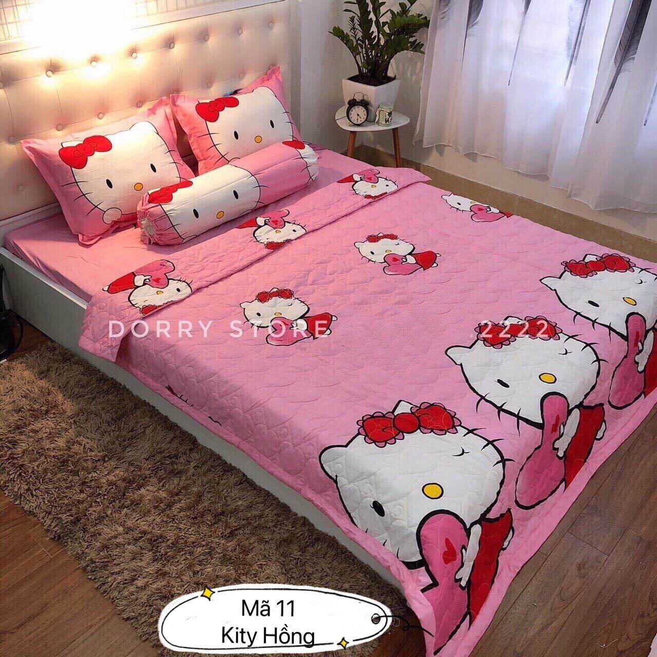 sét 5 món ga gối cotton poly m8*2m