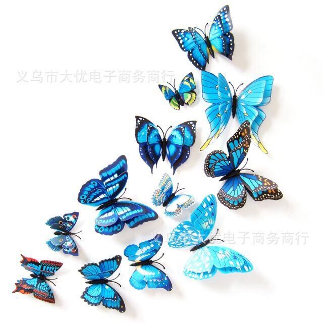 Bướm 2 tầng 3d - nam châm 1 túi 12 con