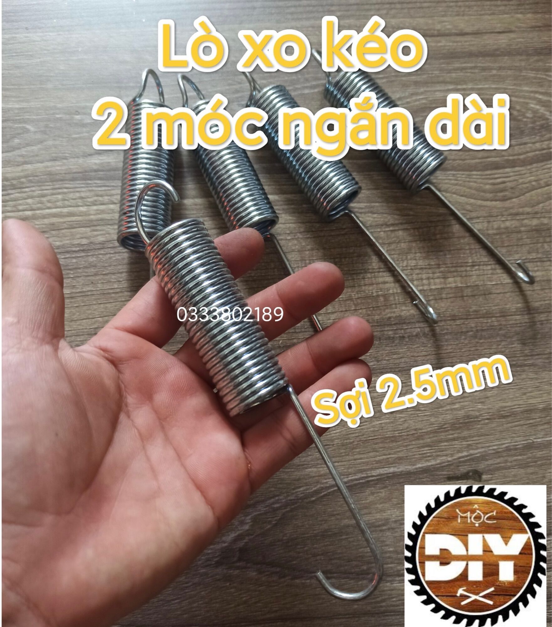 Lò xo kéo móc ngắn dài phi 24