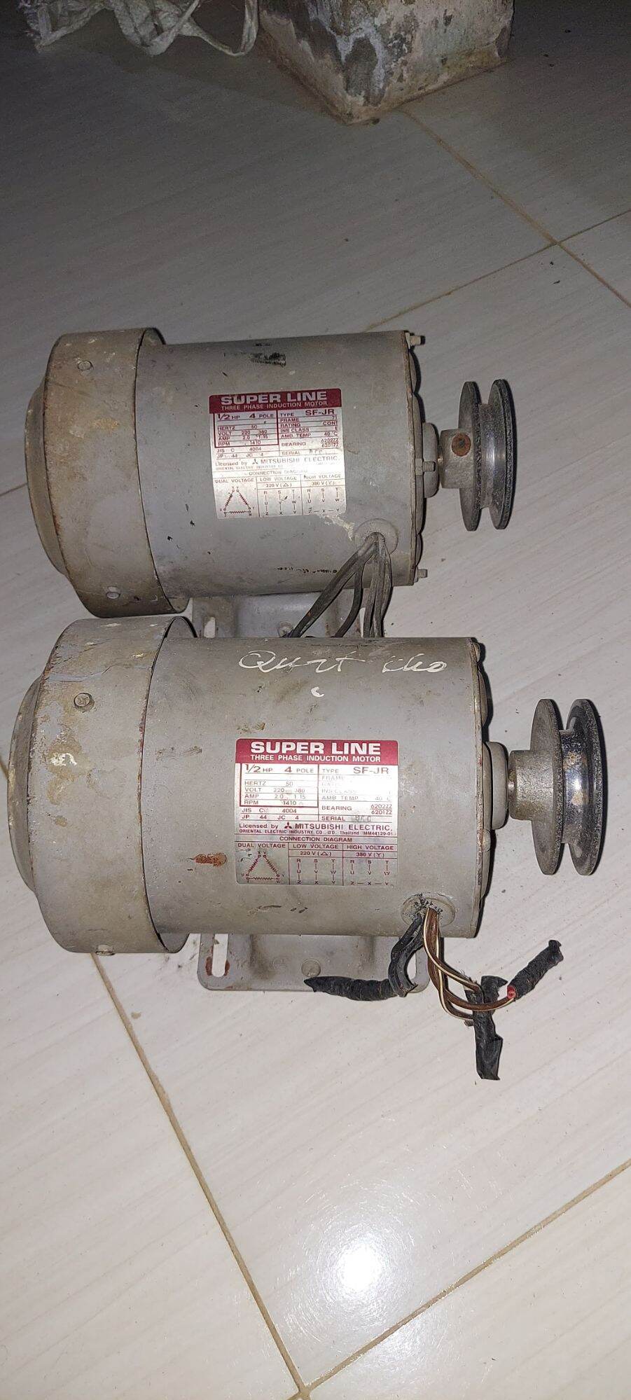 Motor 3pha 1/2hp. 380VAC. hàng tháo máy. motor Mitsubishi. made in Thailand.