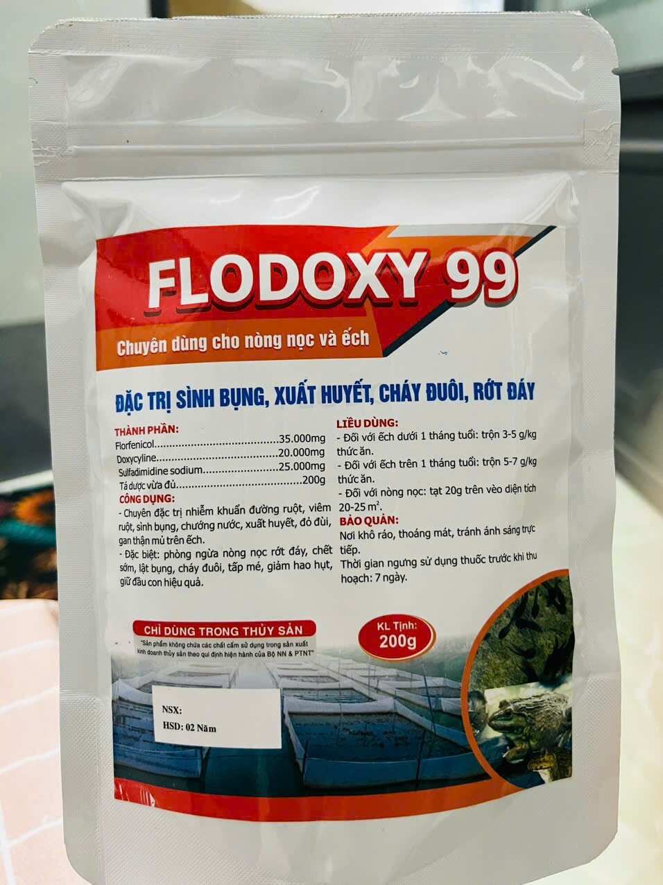 Flodoxy sản phẩm chuyên dùng cho ếch, cá, lươn