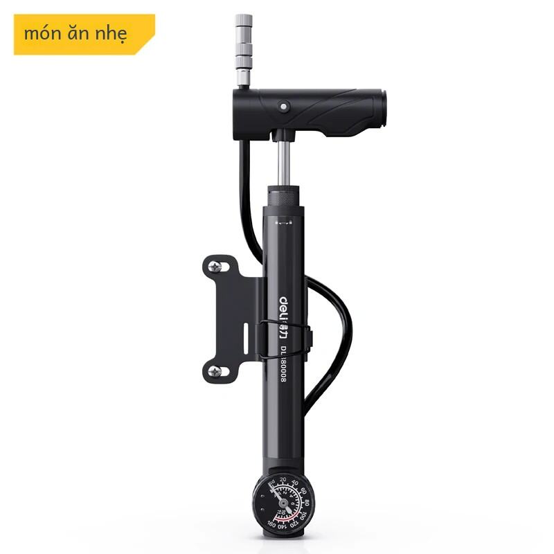 Máy bơm xe đạp di động mini nhẹ Deli 120psi có bàn Máy bơm hơi tay nhỏ gọn cho máy bơm xe đạp lốp