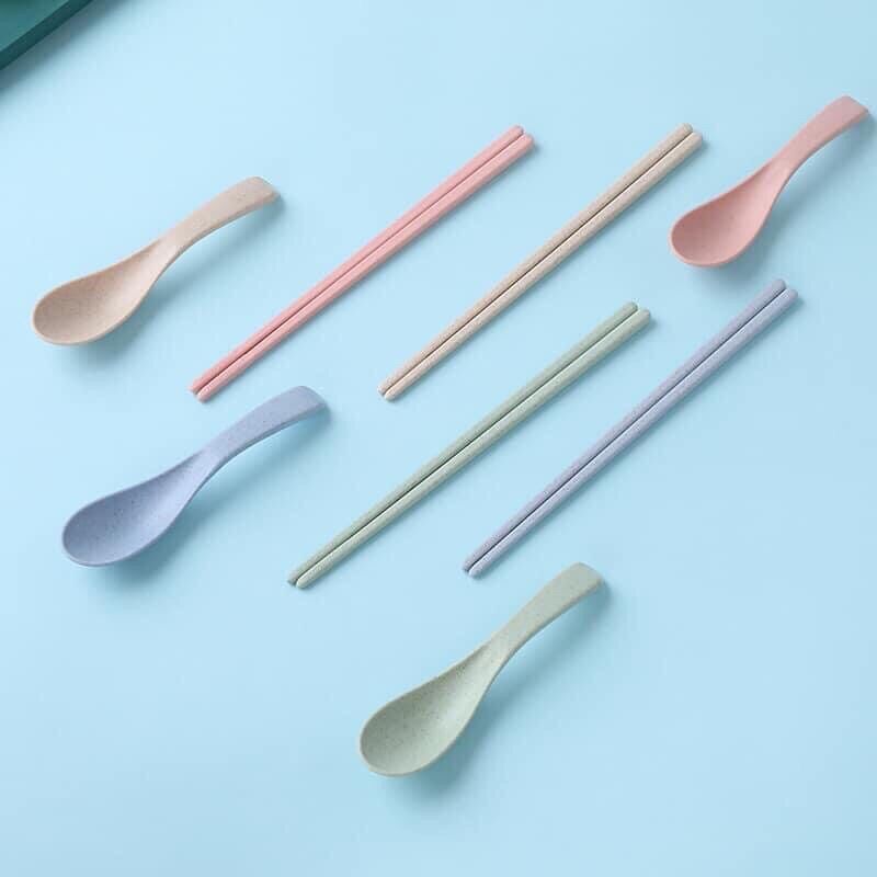Đũa lúa mạch màu pastel siêu xinh an toàn