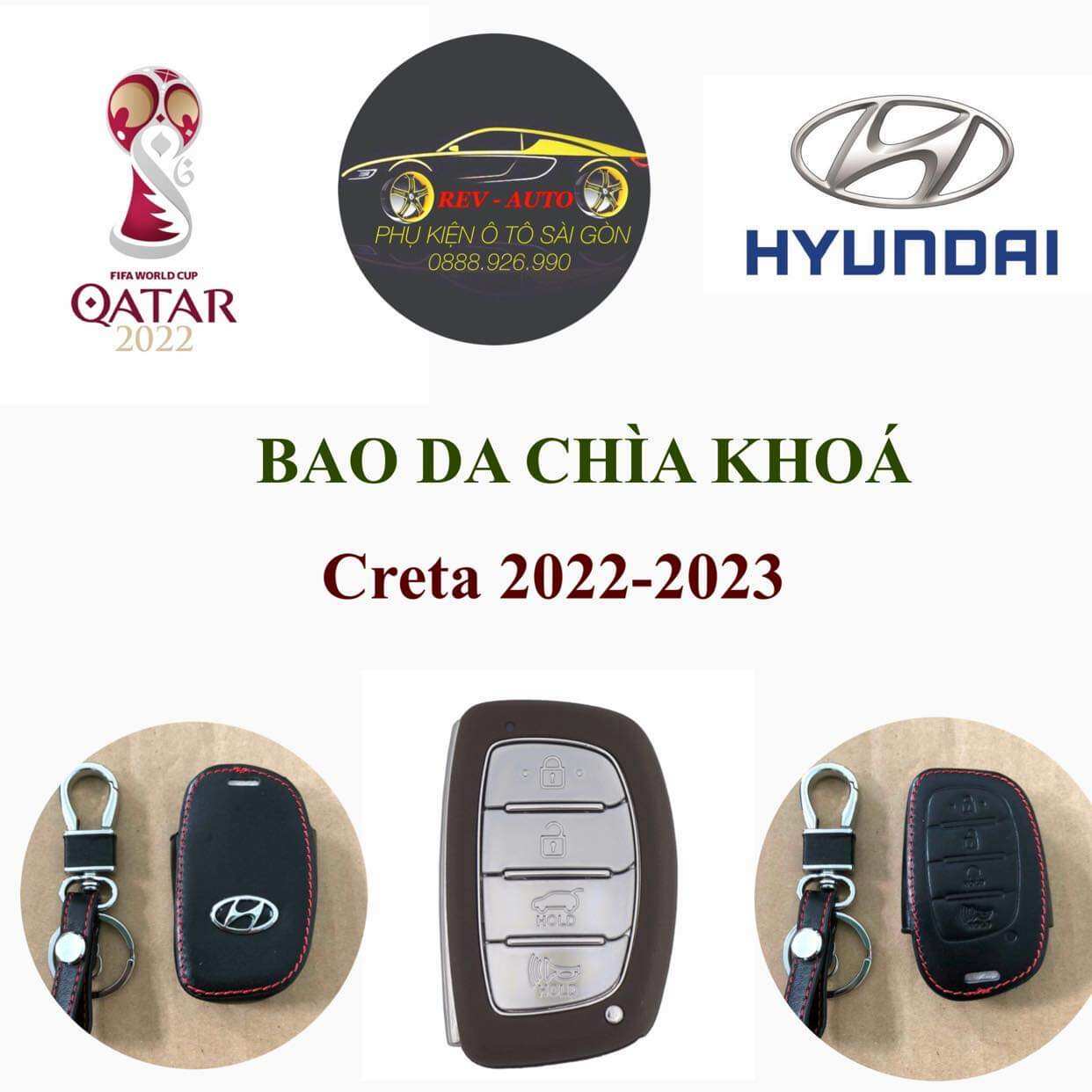 Bao da chìa khóa ô tô huyndai creta 2022-2023