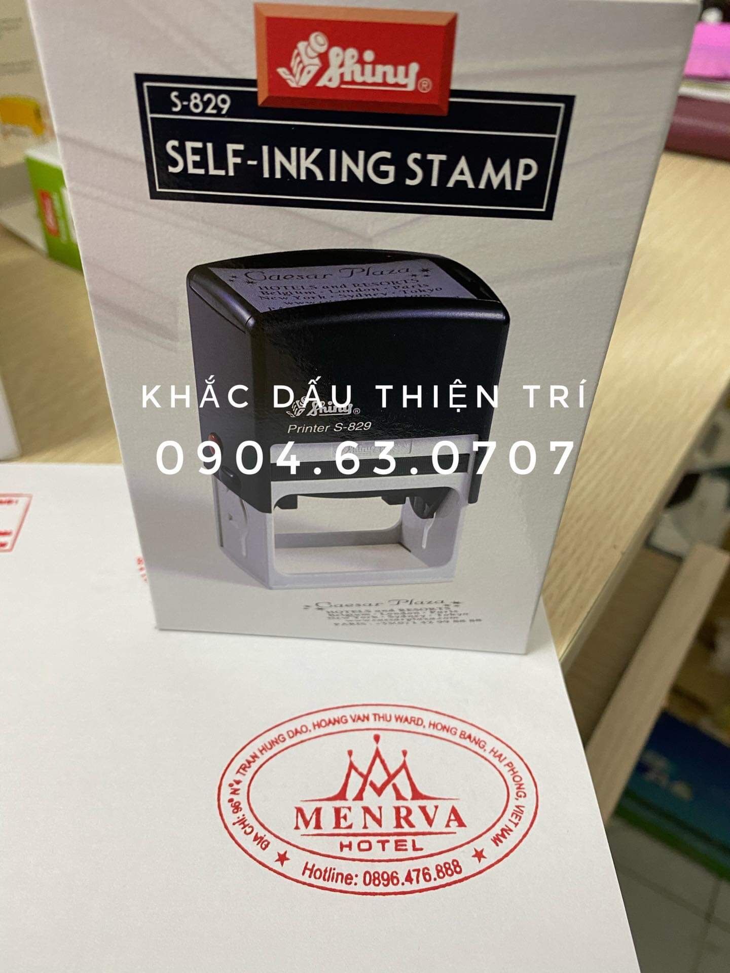 Dấu thẩm tra, thẩm định Shiny S830/S 829,dấu logo