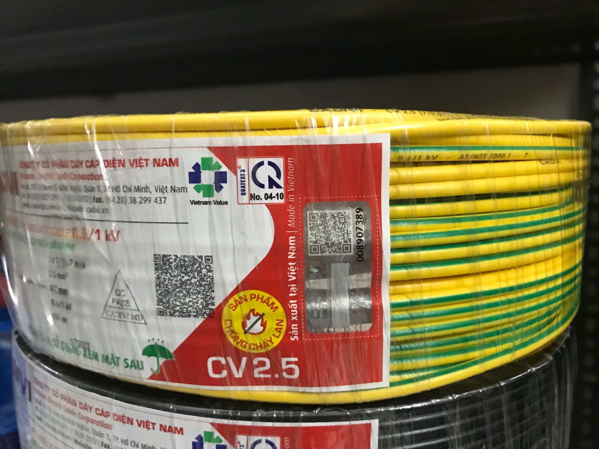 Dây điện Cadivi 2.5 đơn 7 sợi (cuộn 100 mét)