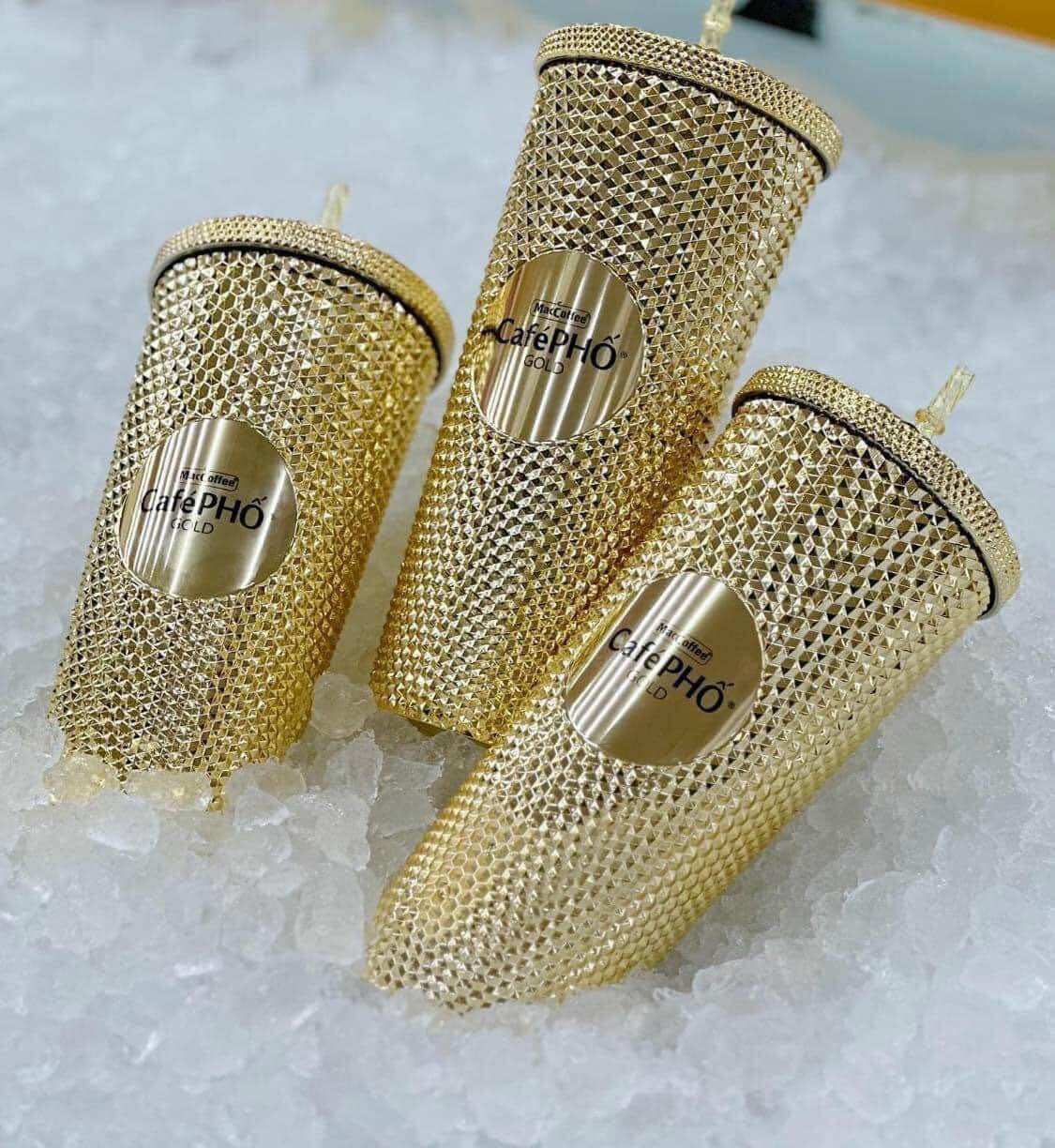 💎 ly kim cương gold/rose gold/đen 2 lớp 700ml + kèm 1hộp cafe phố gold/ts hillway