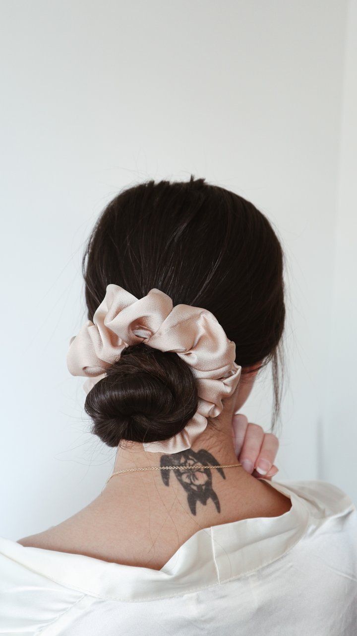 Scrunchie Lụa Satin Dây Cột Tóc Lụa Satin Dây Buộc Tóc Lụa Phụ Kiện Tóc