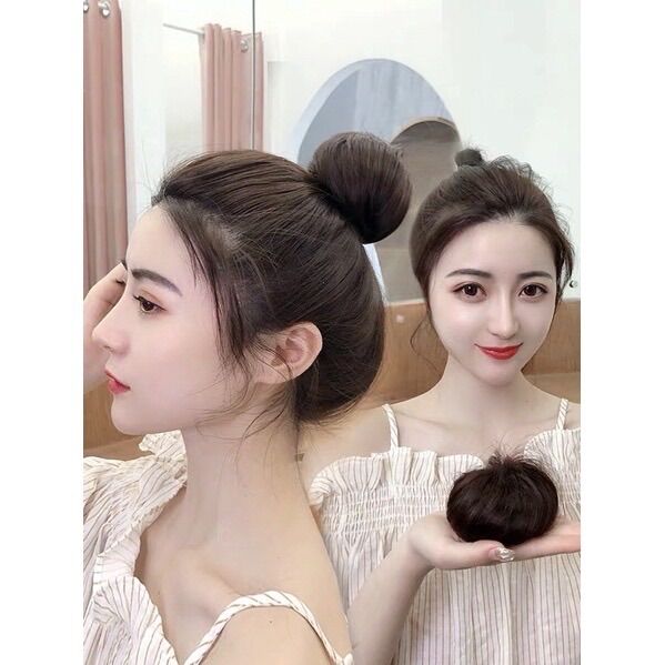 Tóc giả búi củ tỏi búi tròn ❇️