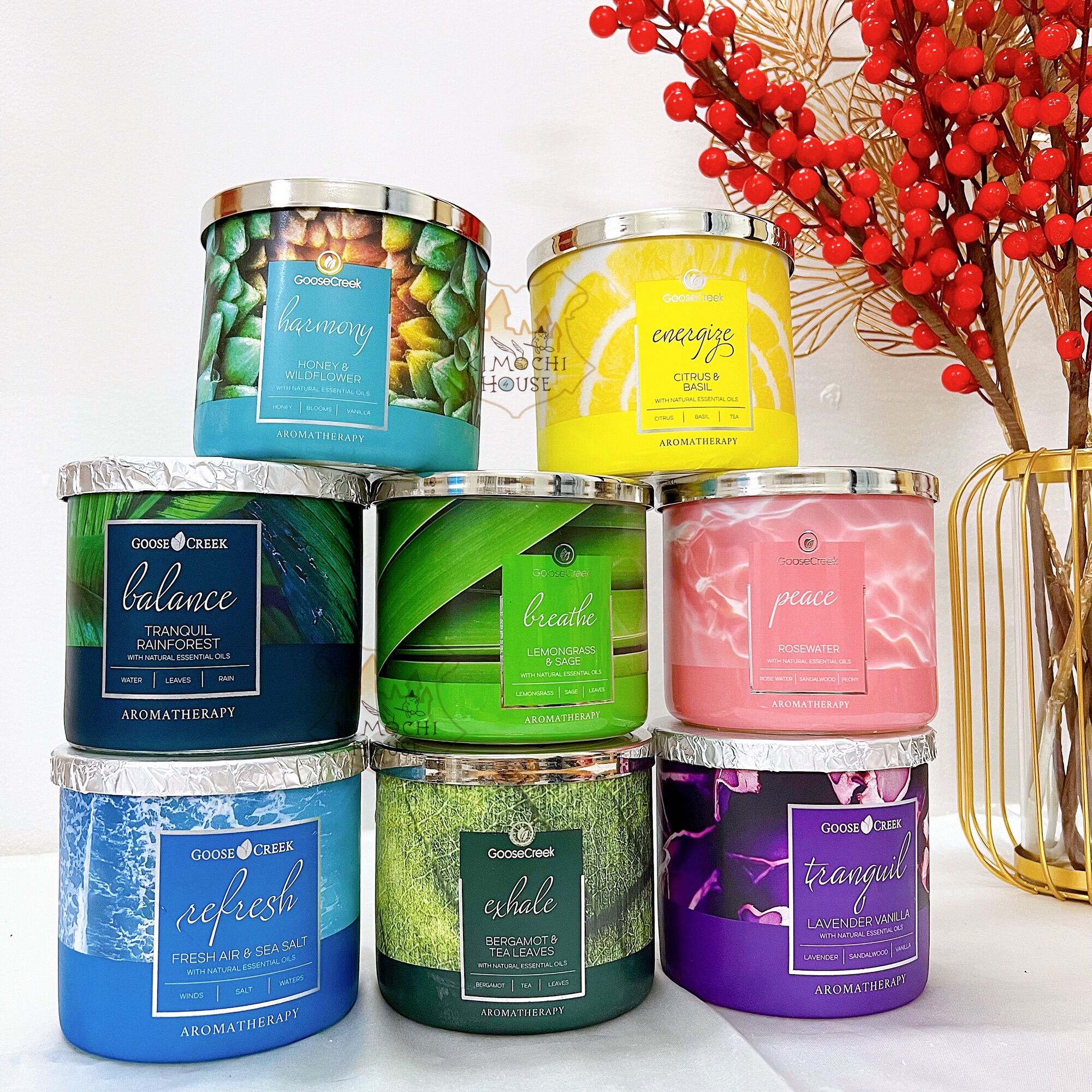 Nến thơm ba bấc Goose Creek dòng thư giãn