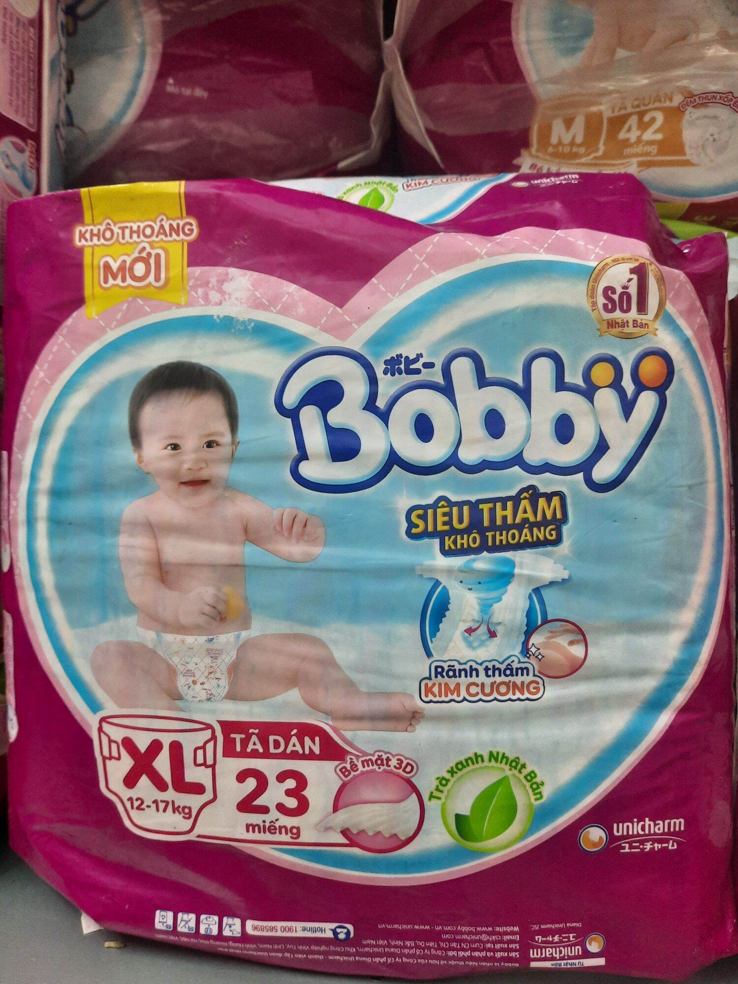 Xả hàng sót size Tã dán Bobby Xl 23 miếng