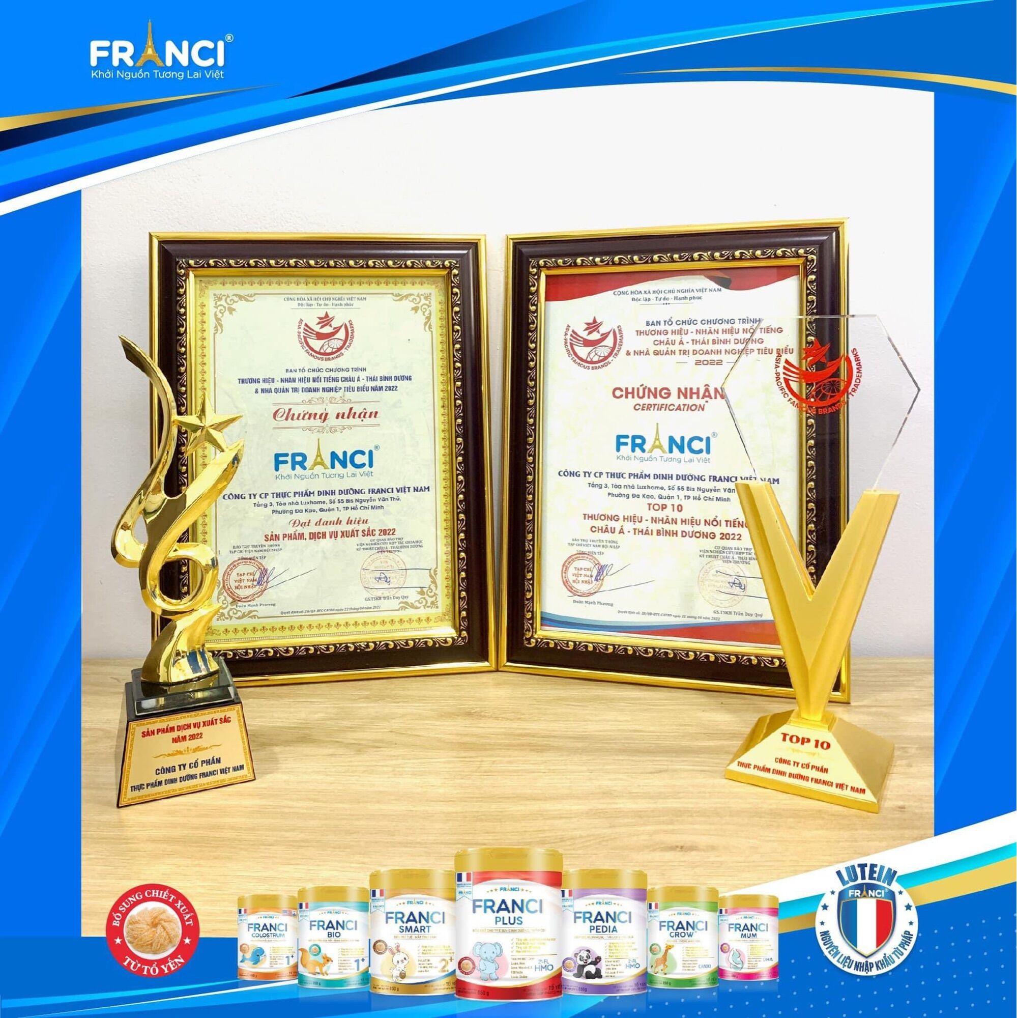 [Combo 2 Lon] Sữa bột Franci BIO GOLD 1+ 800g