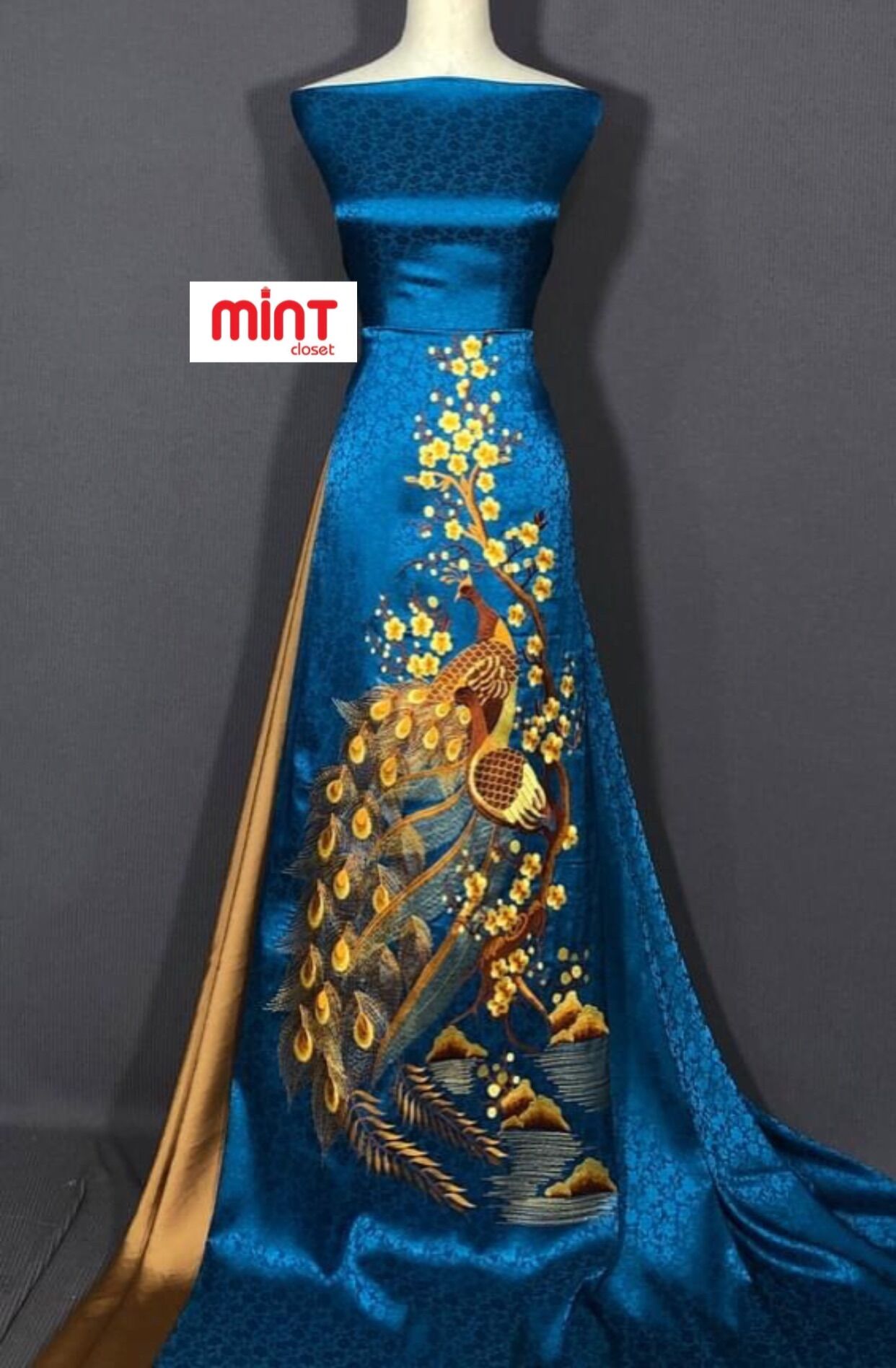Vải áo dài lụa thêu lắc tay cao cấp T04/22