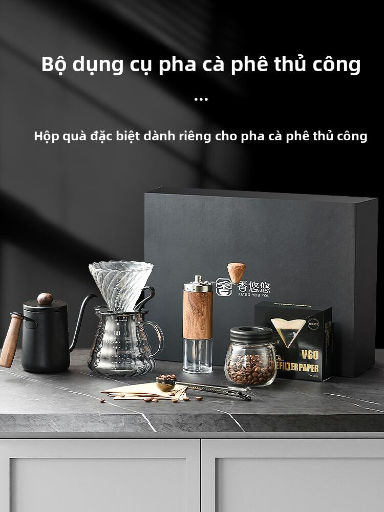 XIANGYOUYOU | Gift Set Hand Drip Coffee Pot & Manual Coffee Grinder Giá 1,352,000 Đồng*Miễn phí vận chuyển