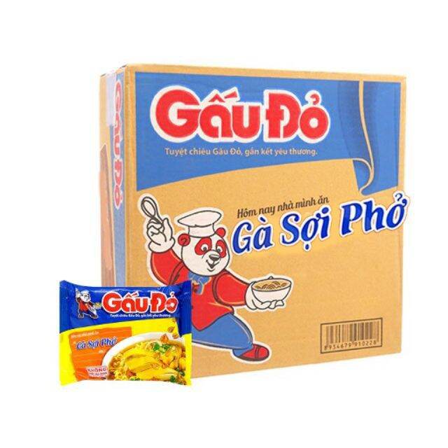 Mì gấu đỏ gà sợi phở thùng 30 gói 63g