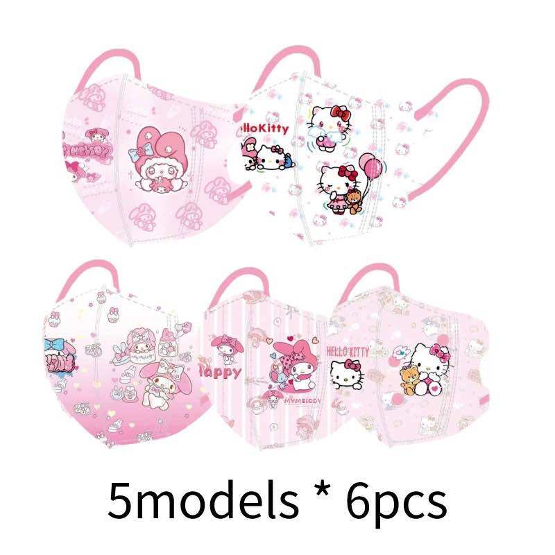 Gói 10 cái khẩu trang 3D thỏ Hồng medoly cho bé 2-7 tuổi ( ngầu nhiên)