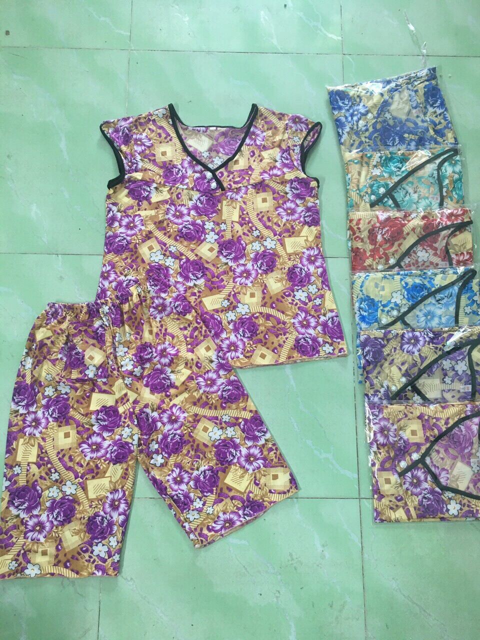 [HCM]Bộ trung niên thun lạnh lửng size 45-65kg ( khách cao 1m năm tám trở lên dùm shop nhé)