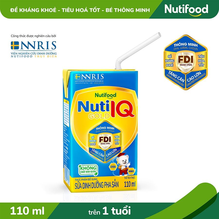 Sữa Pha Sẵn Nuti IQ Hộp 110ml ( Thùng 48 Hộp )