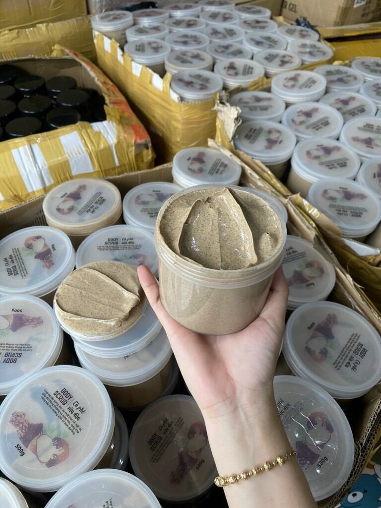 tẩy da chết cafe sữa dừa hủ to 500gr