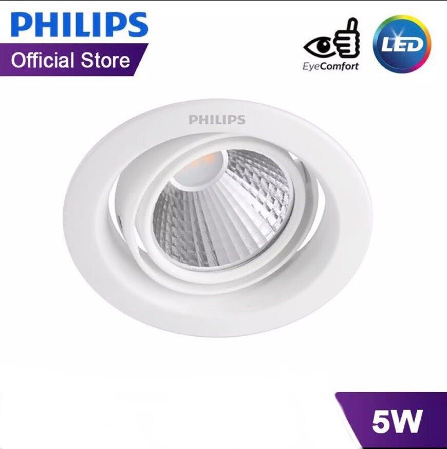 Đèn Led Âm Trần Chiếu Điểm KYANITE 59752 5W Philips. Đèn Âm Trần Cob 5W Khoét Lổ Phi 70mm Philips. Sản Phẩm Chính Hãng Philips