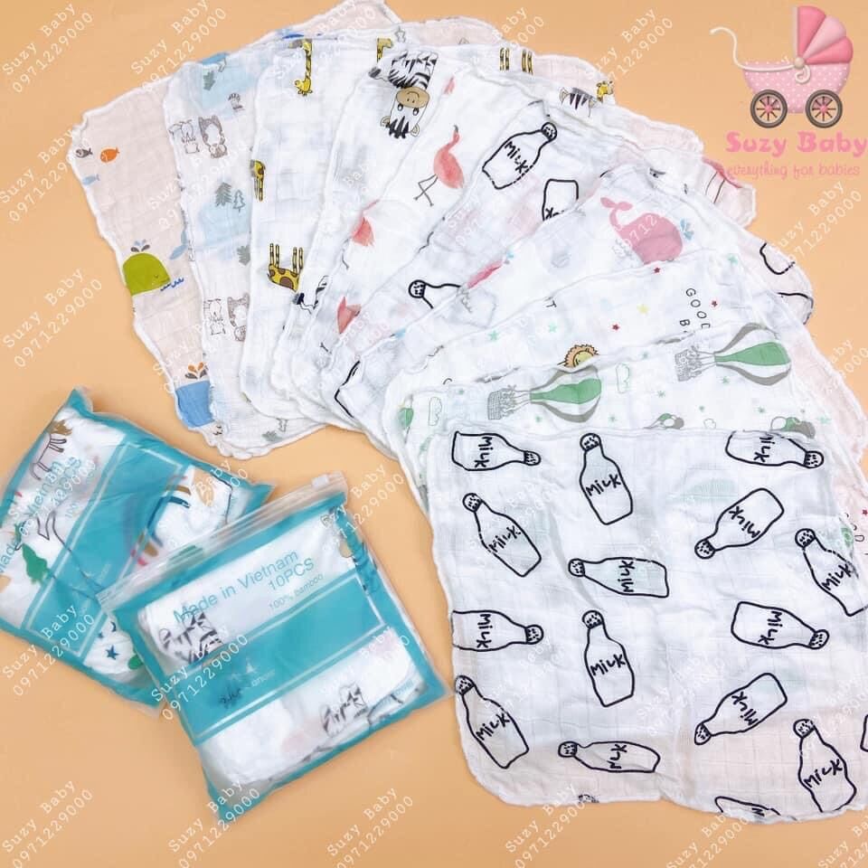 Set 10 khăn sữa sợi tre aden anais