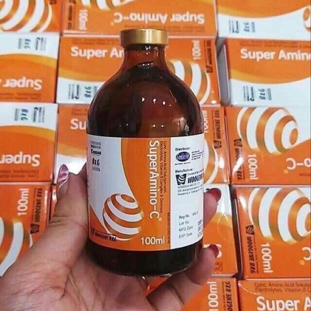 Vitamin nuôi gà super amino-c 100ml bổ gà đá, chích bồi dưỡng thú cưng, gà đá, chó, mèo. nuôi gà đá