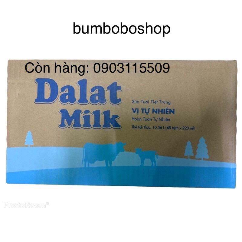 Thùng 48 bịch dalat milk không đường (220ml/bịch)