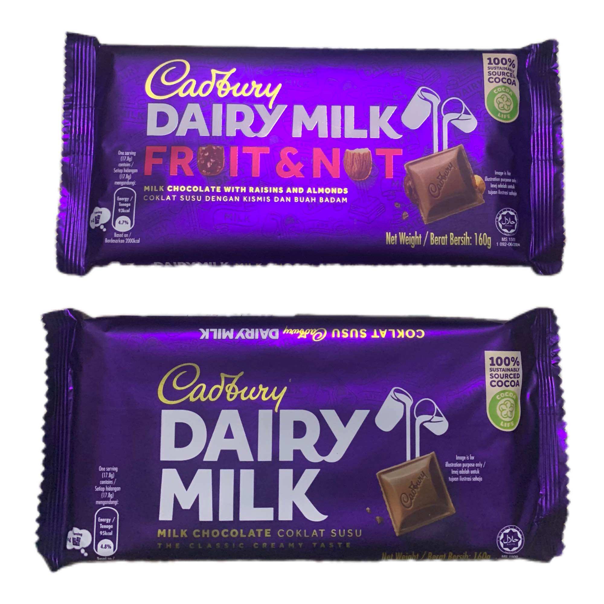 Socola Cadbury Dairy Milk 135g sữa, 130g trái cây và hạt
