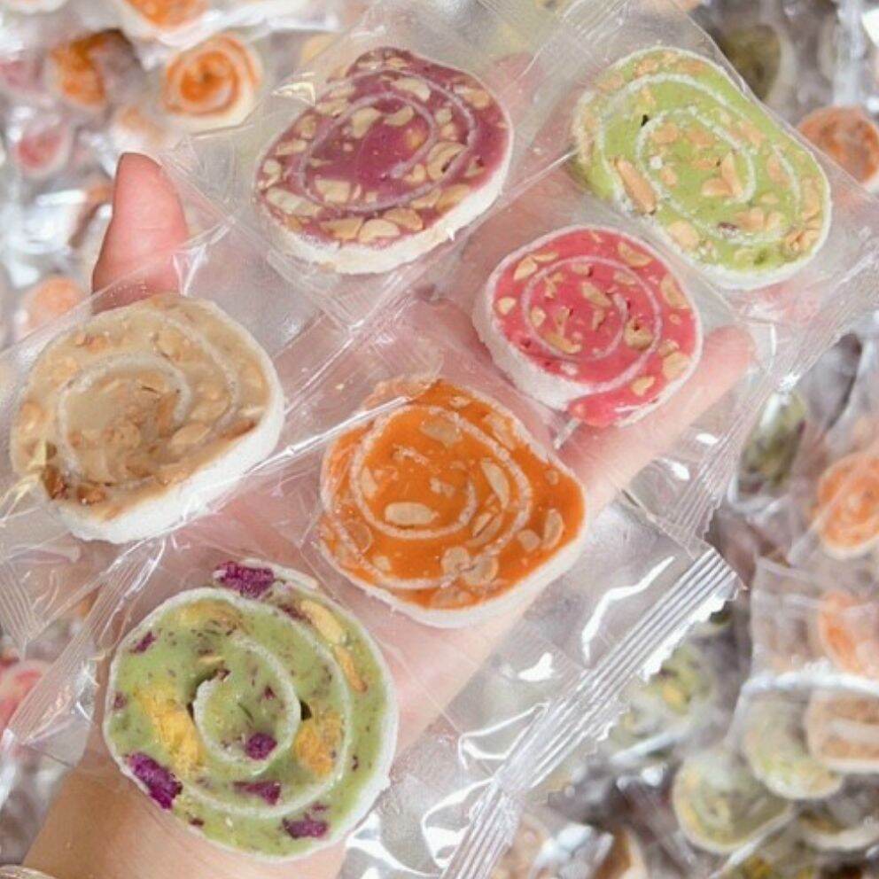 Kẹo dừa cuộn mix 7 vị hồng vân 500g